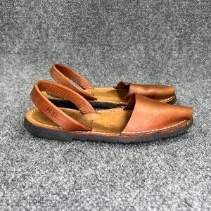 Pons Avarcas Sandals Youth Size 3 Brown Leather Strap Back Flat Summer Flip Flop
